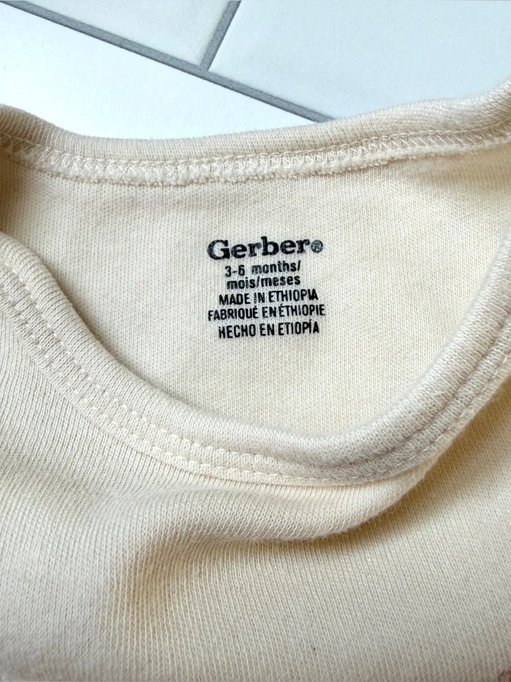 3-6M🏜️ GAP & Gerber Baby Desert Dreamin’ Graphic SS Bodysuit & Pink Ribbed Pant